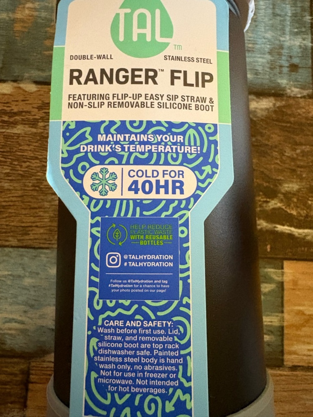 NEW-18oz. Ranger Flip TAL Stainless Steel Bottle - Gray& Black travel Tumblr
